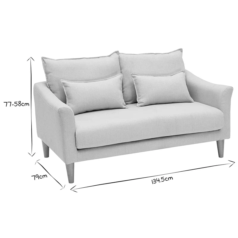 Miliboo Canapé scandinave 2 Places en Tissu Beige et Bois Clair Kate