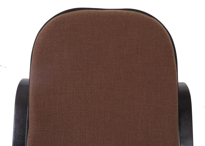 Mendler Rocking-Chair, Fauteuil à Bascule M41 - Imitation Noyer, Tissu Marron