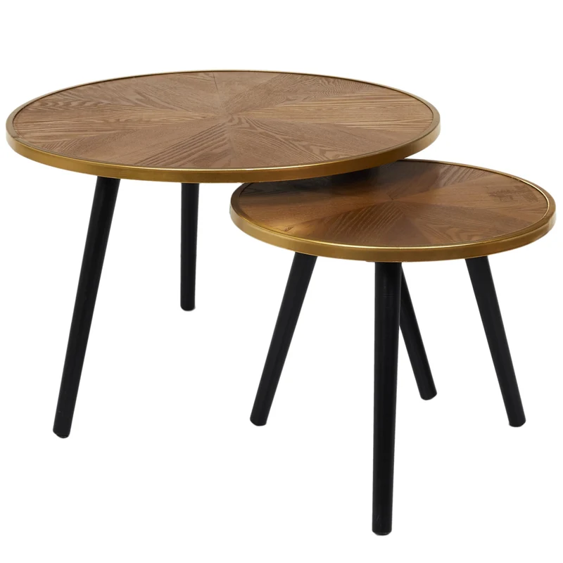 HOME DECO FACTORY - HD7412 - Table Gigogne Felix x2, Mobilier, Table d'Appoint, Table Basse