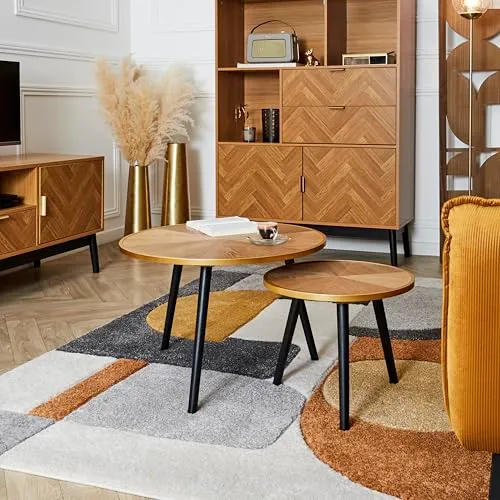 HOME DECO FACTORY - HD7412 - Table Gigogne Felix x2, Mobilier, Table d'Appoint, Table Basse