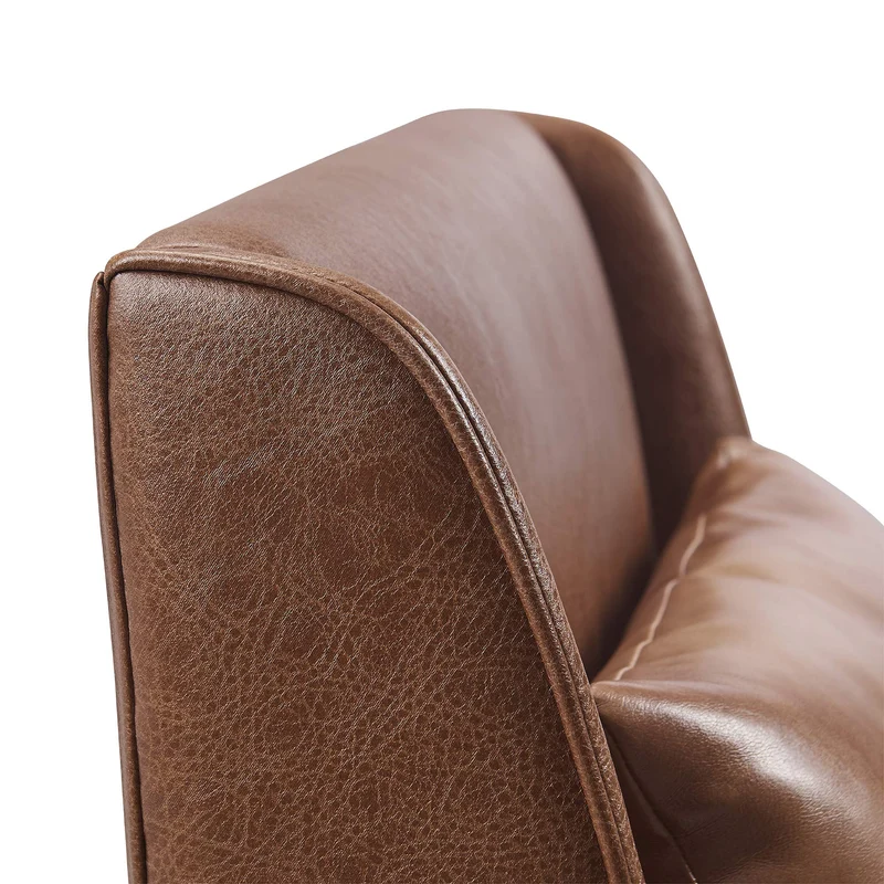Teamson Home Fauteuil Chaise de Repos Lecture Relaxation Moderne en Faux Cuir Brun avec Coussins Versanora Marc VNF-00087-EU