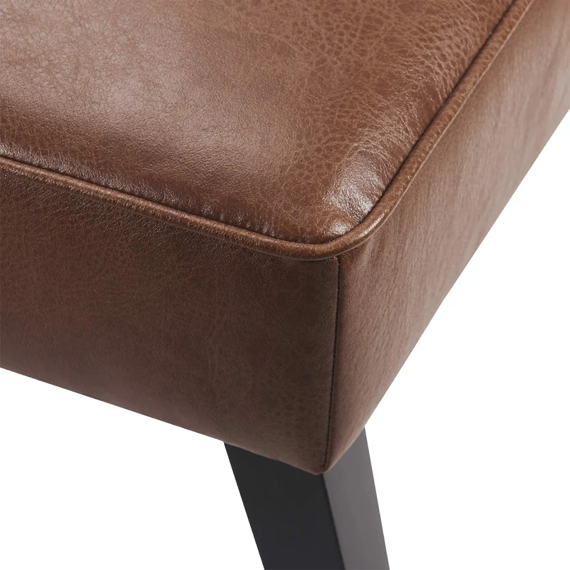 Teamson Home Fauteuil Chaise de Repos Lecture Relaxation Moderne en Faux Cuir Brun avec Coussins Versanora Marc VNF-00087-EU