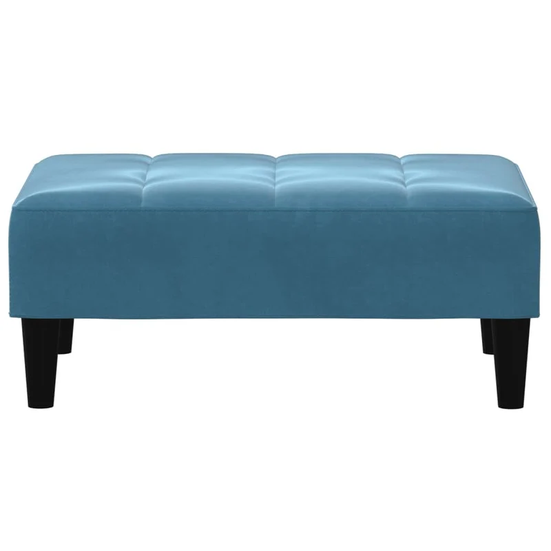 vidaXL Repose-Pied Bleu 77x55x31 cm Velours, Tabouret, Tabouret de canapé, siège de Salon, Pouf, Repose-Pied en Tissu, Meuble de Salon