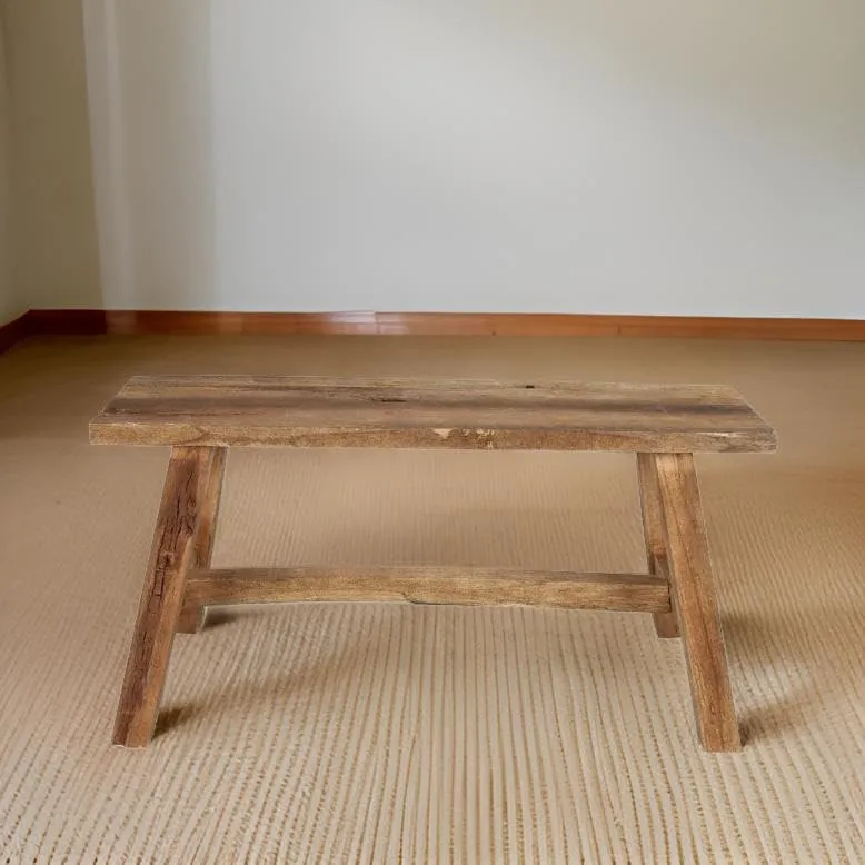 Banc en Bois Rustique BURI 90x24,5 cm - Banc de Style Country Dielenbank - Brun - Bois - Rustique - 2 Personnes - 150 kg max