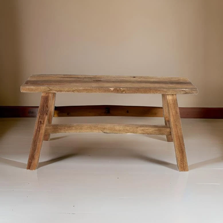 Banc en Bois Rustique BURI 90x24,5 cm - Banc de Style Country Dielenbank - Brun - Bois - Rustique - 2 Personnes - 150 kg max