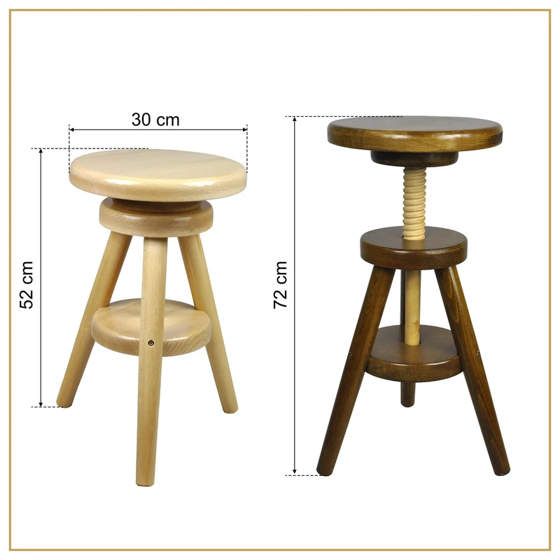 Magnetic Mobel Tabouret à vis Solide Petit déjeuner Cuisine Nouveau hêtre (Noyer)