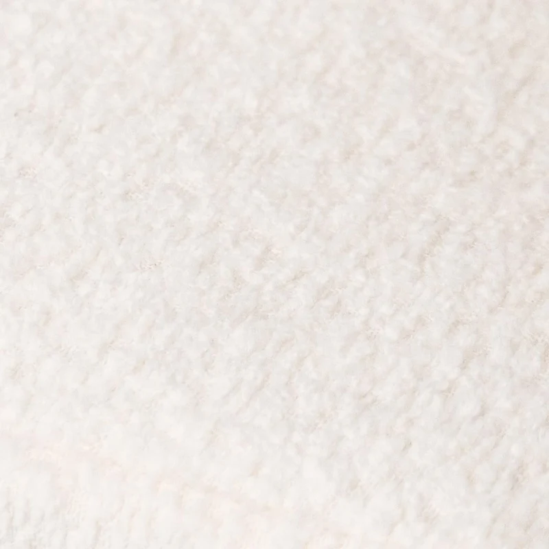 HOMIFAB Fauteuil en Bois et Tissu Bouclette écru - Lanna