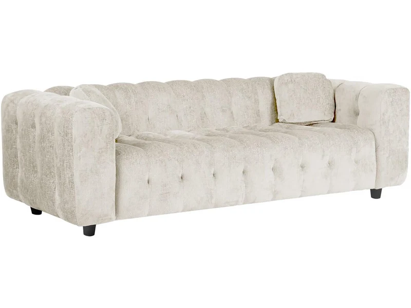Habitat et Jardin Canapé Droit en Tissu Chenille Vendome - 3 Places - Beige