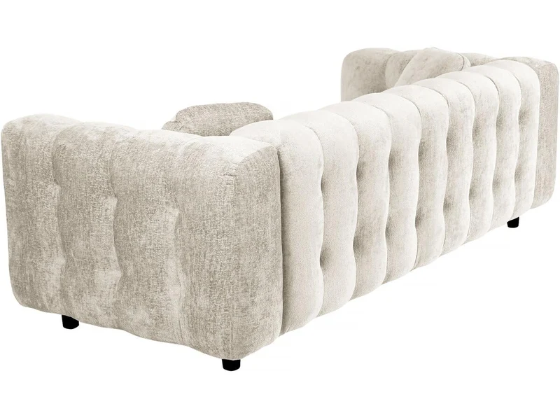 Habitat et Jardin Canapé Droit en Tissu Chenille Vendome - 3 Places - Beige