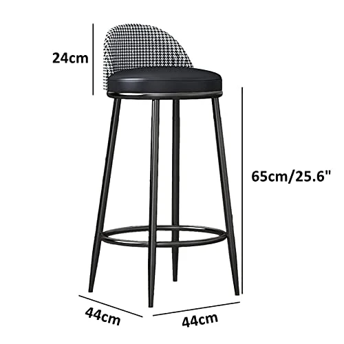 ZZJDMY Chaises de Bar Ensemble de 2, Tabourets de Bar en métal Tabouret de Cuisine de Cuisine, Bar de Bar à Voile Industrielle avec pavé éponge en Cuir Bas et Cuir (Color : C, Size : 65cm)