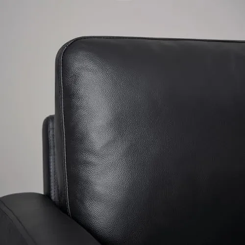 Z-hom Canapé en cuir 001 (noir, 2 places)