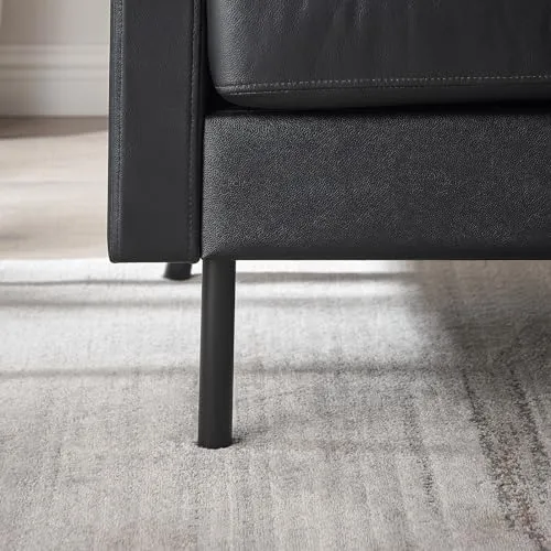 Z-hom Canapé en cuir 001 (noir, 2 places)