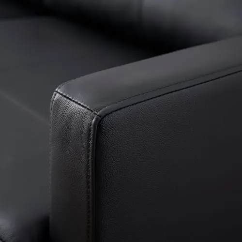 Z-hom Canapé en cuir 001 (noir, 2 places)
