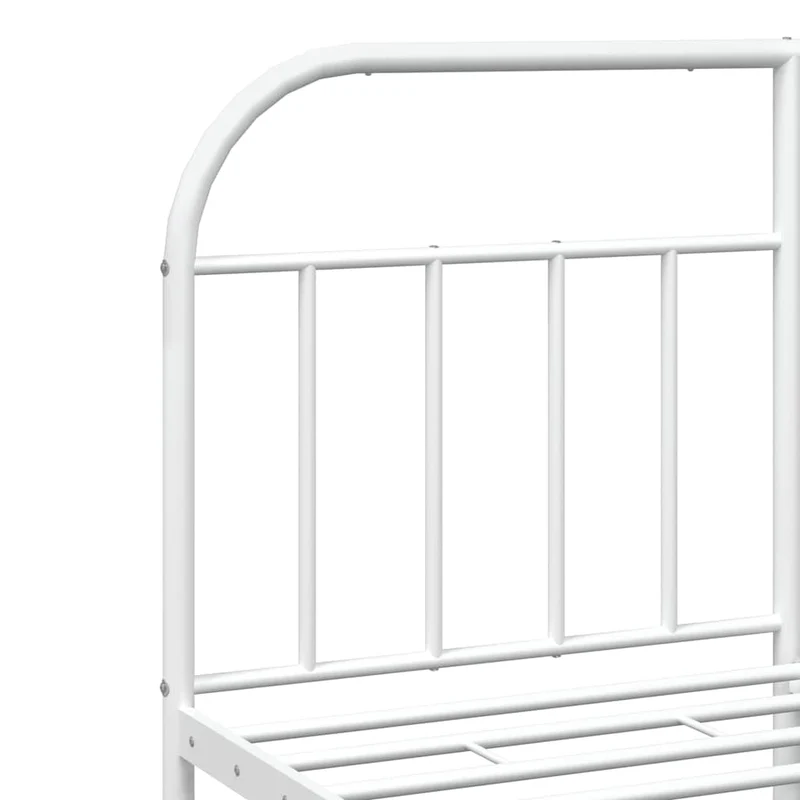 vidaXL Cadre de lit métal avec tête de lit/Pied de lit Blanc 160x200cm, lit Double, Meuble de Chambre à Coucher, lit d'invité, lit