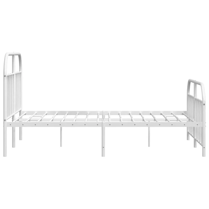 vidaXL Cadre de lit métal avec tête de lit/Pied de lit Blanc 160x200cm, lit Double, Meuble de Chambre à Coucher, lit d'invité, lit