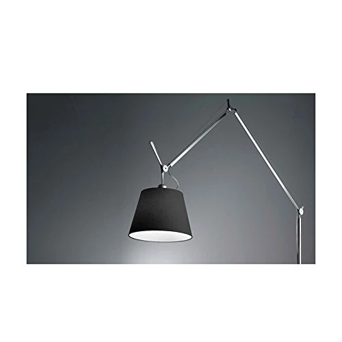 Lampadaire Artemide Tolomeo Mega base de corps avec la tige et diffuseur - 420 mm, Dimmable, Alluminio, Aluminium, Tissu noir