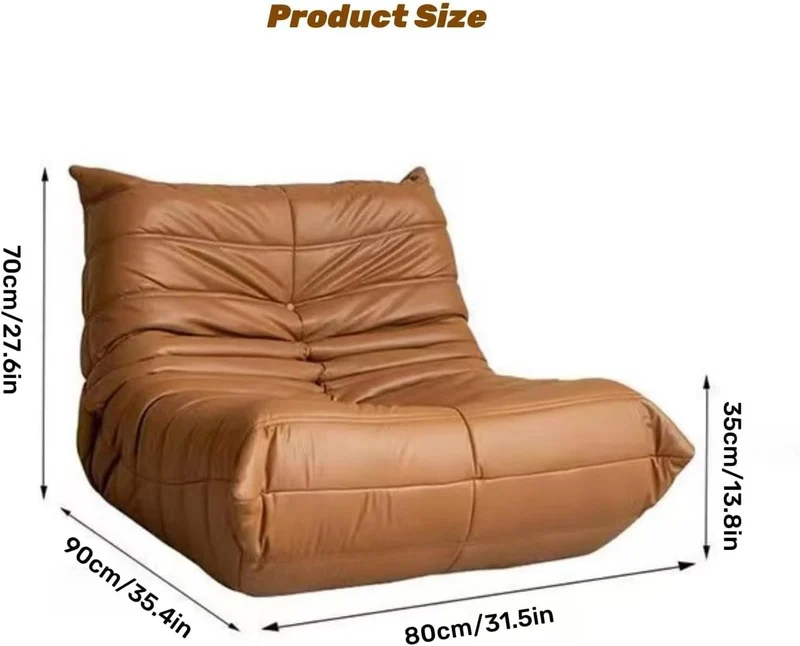Togo – Chaise longue en daim doux, mousse de qualité supérieure, canapé de sol paresseux, pouf d'angle, fauteuil d'appoint marron sans accoudoirs pour salon, bureau (rose)