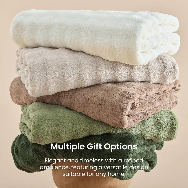 Topfinel Couverture Polaire Lit 1 Personne,Tissu à Bulles Doux, Couverture Cocooning et Chaude, Idéale pour l’Automne,Blanc,Oeko-TEX,1-130x150,Idéal pour Le Canape, La Voiture et Les Voyages