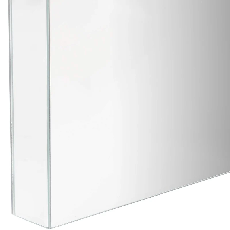Beliani Table Coiffeuse Argentée Effet Miroir en Verre et MDF Console avec 2 Tiroirs au Design Moderne pour Intérieur Glamour