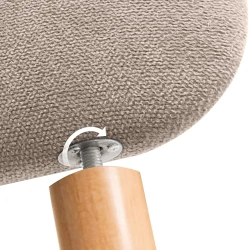 DHOME Tête de Lit Capitonnée Unie Arrondie en Tissu Aqualine avec Pieds pour Mur Têtes de Lit Acoustiques Absorbantes Tête de Lit Chambre à Coucher (Beige, 180cm Dual)