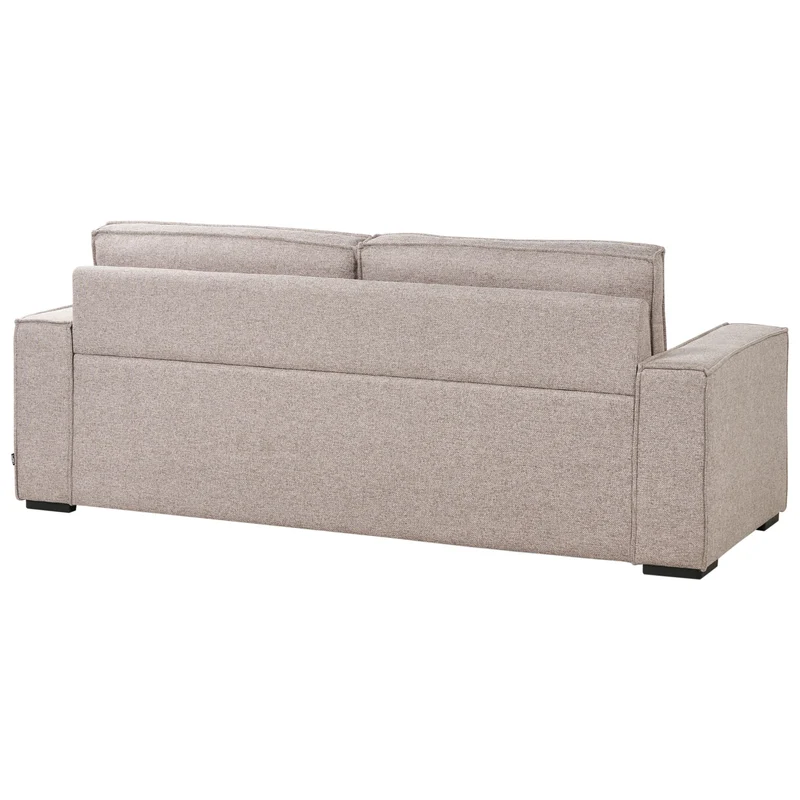 Beliani Canapé-Lit Convertible avec Matelas 3 Places Marron Clair Vuokatti