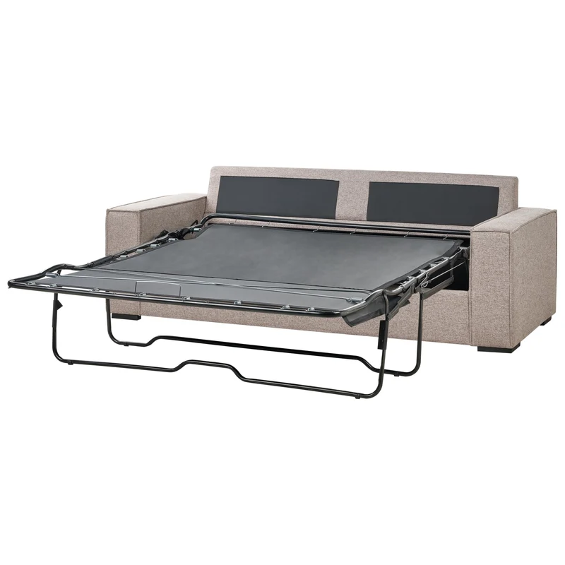 Beliani Canapé-Lit Convertible avec Matelas 3 Places Marron Clair Vuokatti