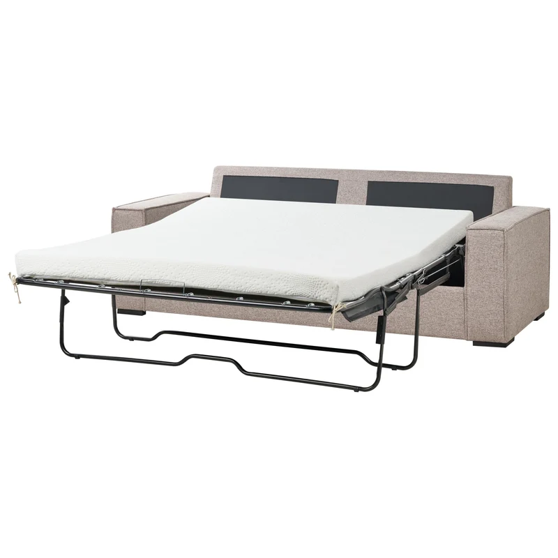 Beliani Canapé-Lit Convertible avec Matelas 3 Places Marron Clair Vuokatti