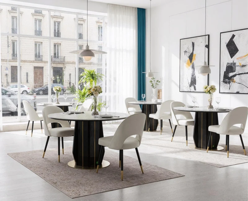chairus Chaises de Salle à Manger sans Accoudoirs Lot de 2 Chaise de Bureau en Velours Moderne Chaise Rembourrée pour Cuisine Salon (Beige-2)