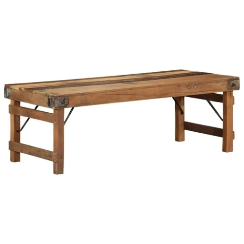 CKioict Table Basse Rustique en Bois Massif Récupéré Rectangulaire avec Finition Texturée et Structure Robuste pour Salon Décoration