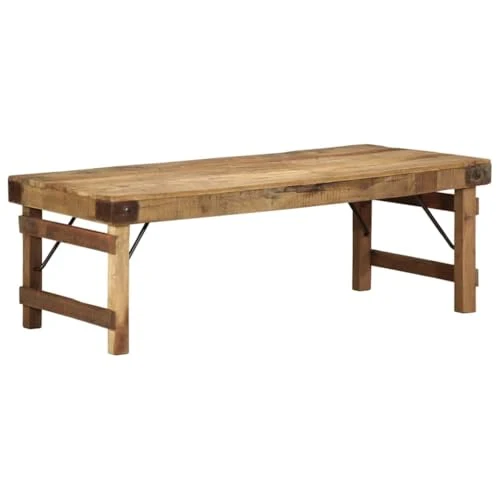 CKioict Table Basse Rustique en Bois Massif Récupéré Rectangulaire avec Finition Texturée et Structure Robuste pour Salon Décoration