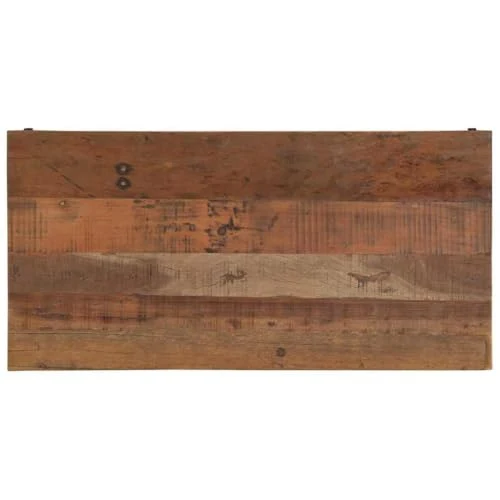 CKioict Table Basse Rustique en Bois Massif Récupéré Rectangulaire avec Finition Texturée et Structure Robuste pour Salon Décoration