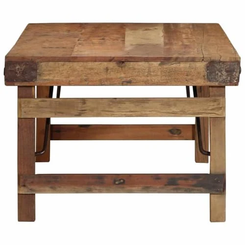 CKioict Table Basse Rustique en Bois Massif Récupéré Rectangulaire avec Finition Texturée et Structure Robuste pour Salon Décoration