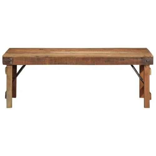 CKioict Table Basse Rustique en Bois Massif Récupéré Rectangulaire avec Finition Texturée et Structure Robuste pour Salon Décoration