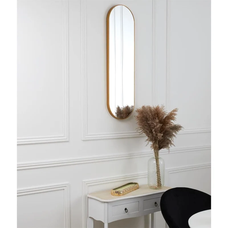 AltoBuy Miroir Doré Ovale 30x100 cm