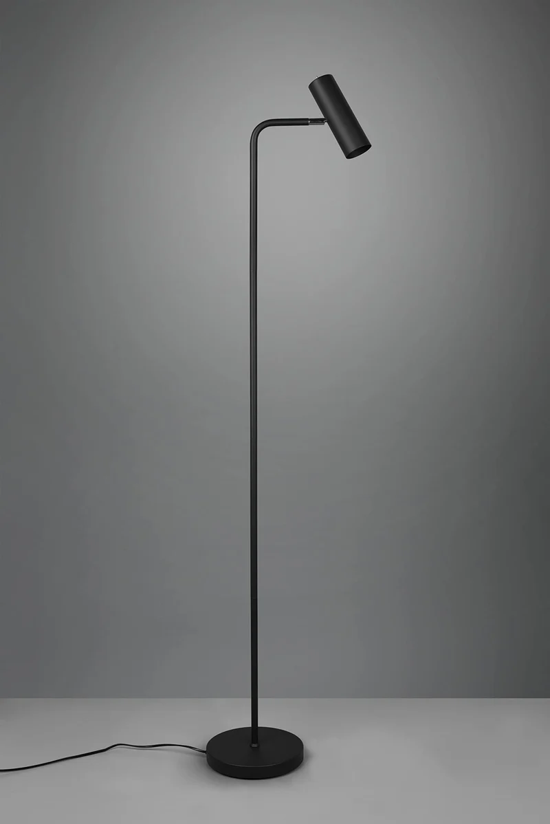 TRIO, Lampadaire, Marley 1xGU10, max.5,0 W Corps: Métal, noir mat L:23,0cm, H:151,0cm, P:39,0cm Interrupteur,IP20,Sans illuminant