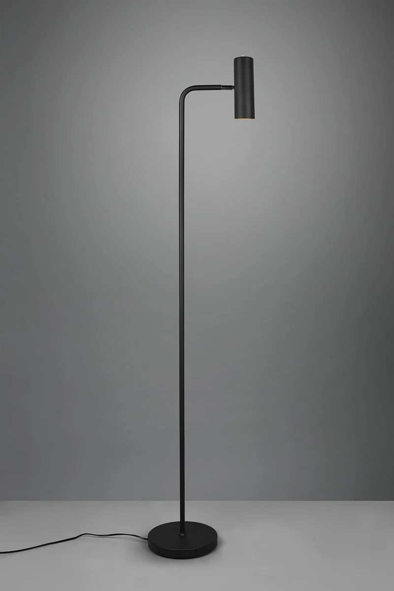 TRIO, Lampadaire, Marley 1xGU10, max.5,0 W Corps: Métal, noir mat L:23,0cm, H:151,0cm, P:39,0cm Interrupteur,IP20,Sans illuminant