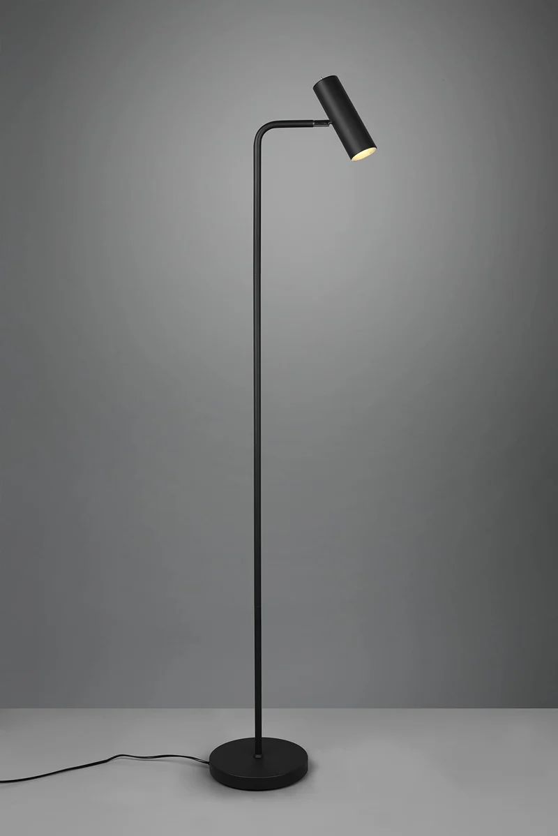 TRIO, Lampadaire, Marley 1xGU10, max.5,0 W Corps: Métal, noir mat L:23,0cm, H:151,0cm, P:39,0cm Interrupteur,IP20,Sans illuminant