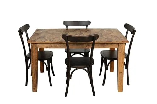 Biscottini Chaises de salle à manger bois massif 90x44x43 cm - Chaise cuisine et salon - Chaises en bois d'extérieur et intérieur - Chaise rustique Cross - Chaise rembourrée en bois vintage