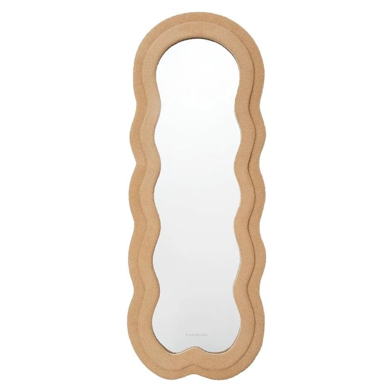 Flamingueo Miroir Mural - Miroir sur Pied, Miroir Asymétrique, Grand Miroir, Miroir Chambre, Miroir Vague, Miroir Mural Asymétrique, Miroir Irregulier