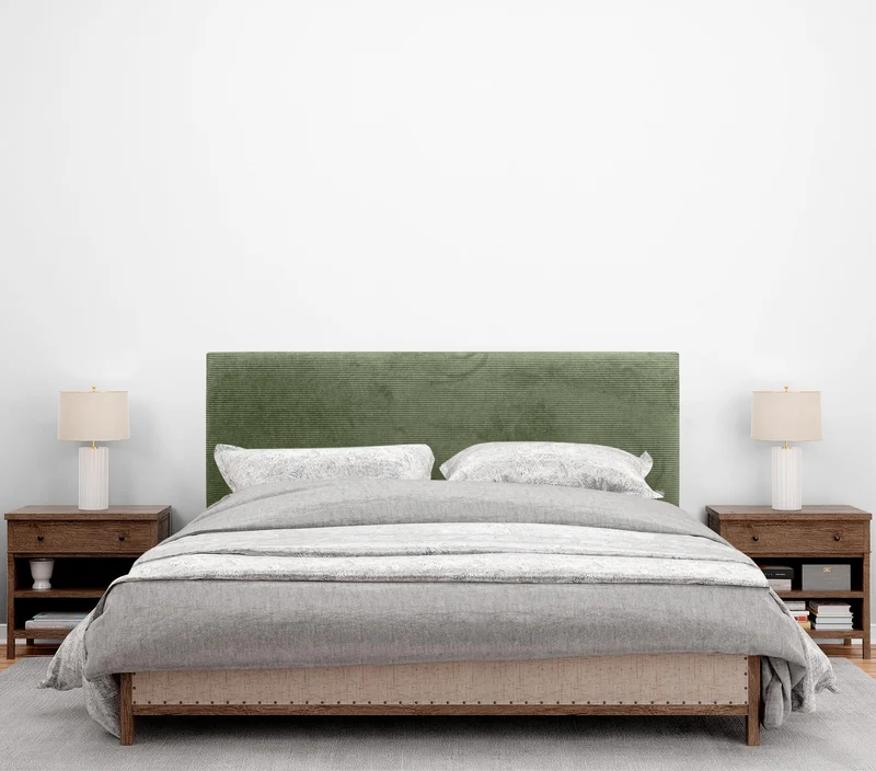 DHOME Tête de lit en Velours Côtelé uni Haute Gamme Moderne Tête de lit Capitonnée, Chambre de Luxe, Rembourrée (Vert forêt, 160cm)