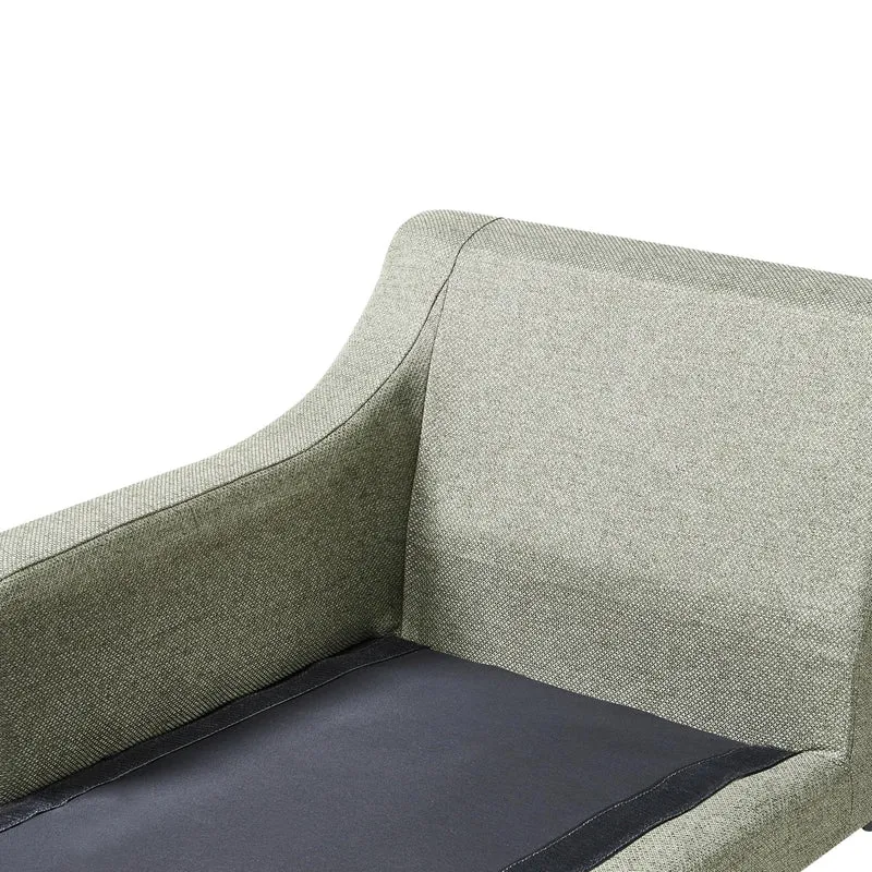 Beliani Chaise Longue à Droite en Tissu Pieds en Métal Vert Ewron