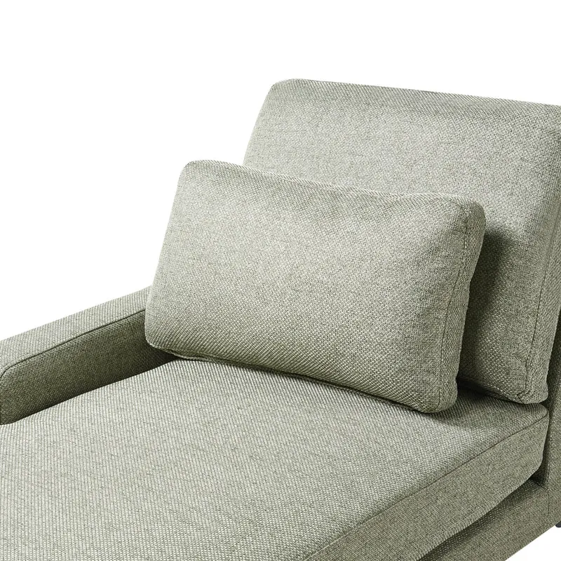 Beliani Chaise Longue à Droite en Tissu Pieds en Métal Vert Ewron