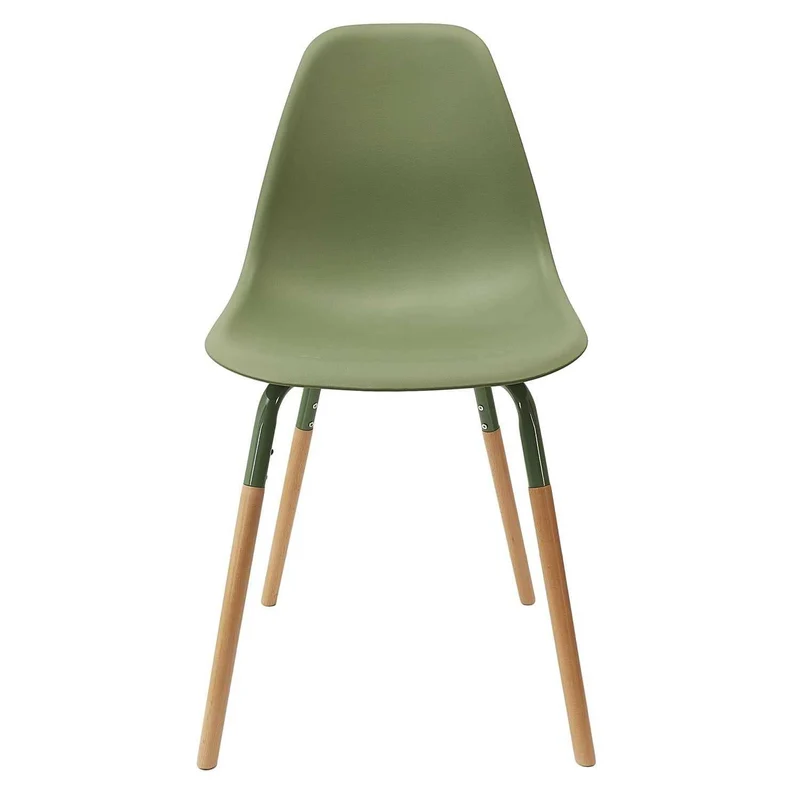Toilinux.com Lot de 4 Chaises scandinave Phenix en polypropylène et métal - Vert