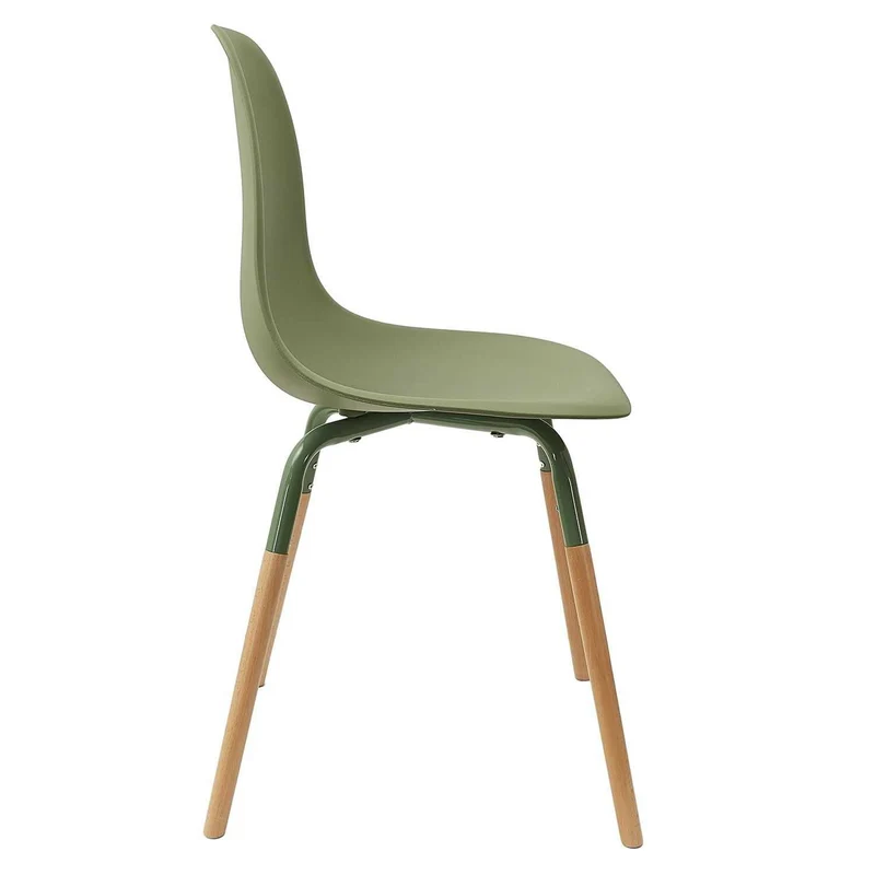 Toilinux.com Lot de 4 Chaises scandinave Phenix en polypropylène et métal - Vert