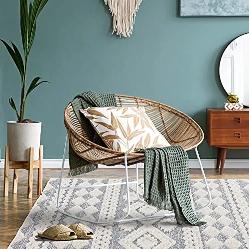payé Tapis de salon Tapis Sol - poils longs - Boho - Gris pastel - 160 x 230 cm - Uni - Motif losange moderne chiné - Scandinave moelleux et doux - Décoration de chambre à coucher