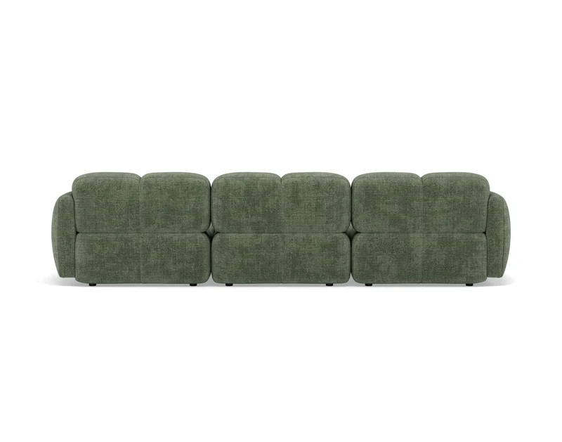 Lisa Design - Grace - canapé modulable d'angle réversible 4 Places en Velours texturé, Vert Sauge