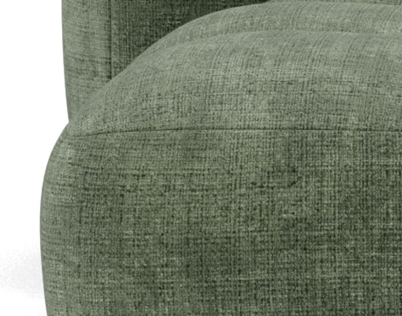 Lisa Design - Grace - canapé modulable d'angle réversible 4 Places en Velours texturé, Vert Sauge