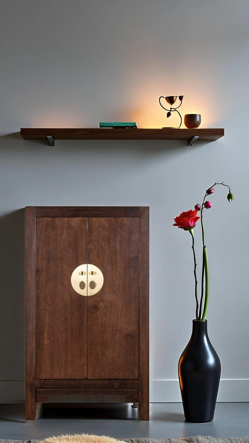 Fine Asianliving Armoire Chinoise Earthy Marron - Orientique Collection L70xP40xH120cm Armoire Chinoise Meubles Chinois Mobilier Oriental Asiatique Mandarin Pekin