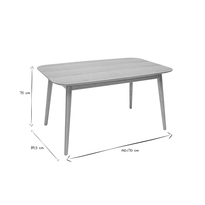 Miliboo Table Extensible rallonges intégrées rectangulaire en Bois Clair chêne L140-170 cm ANK