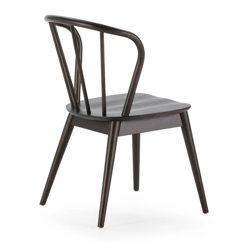 HOMN LIVING Pack 2 Chaises Brisa, Couleur Noir, Bois Massif, 47 cm (Largeur) 59 cm (Profondeur) 83 cm (Hauteur)